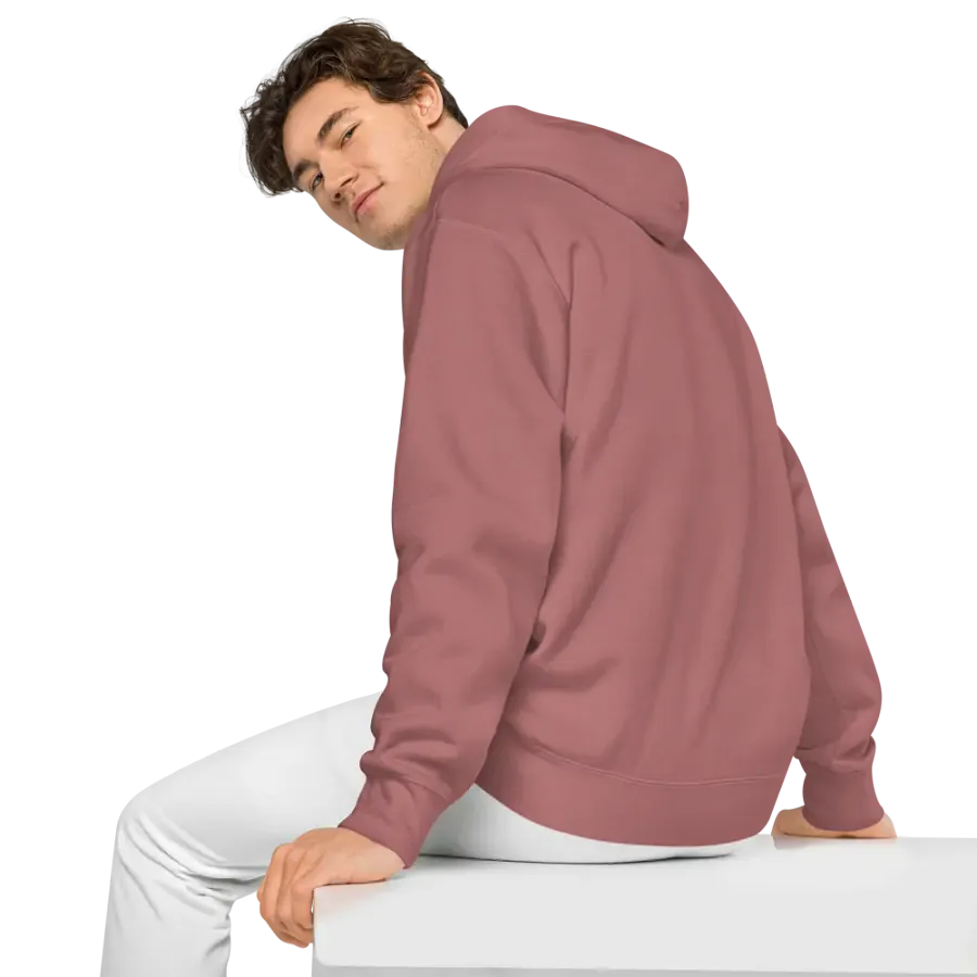 HEADPHONES ON (maroon bubble design 2) embroidered pigment hoodie product image (6)