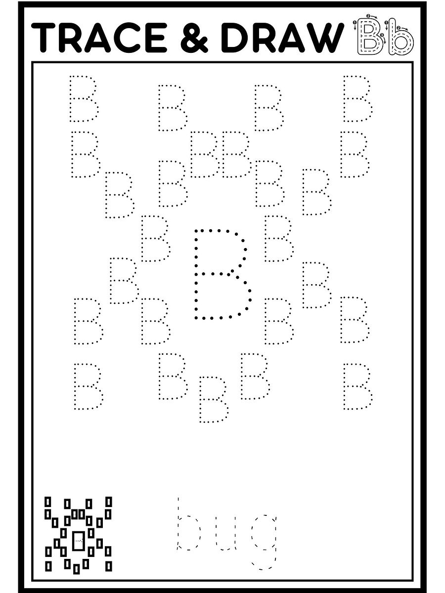 letter b tracing worksheets for Preschool & Kindergarten product image (3)