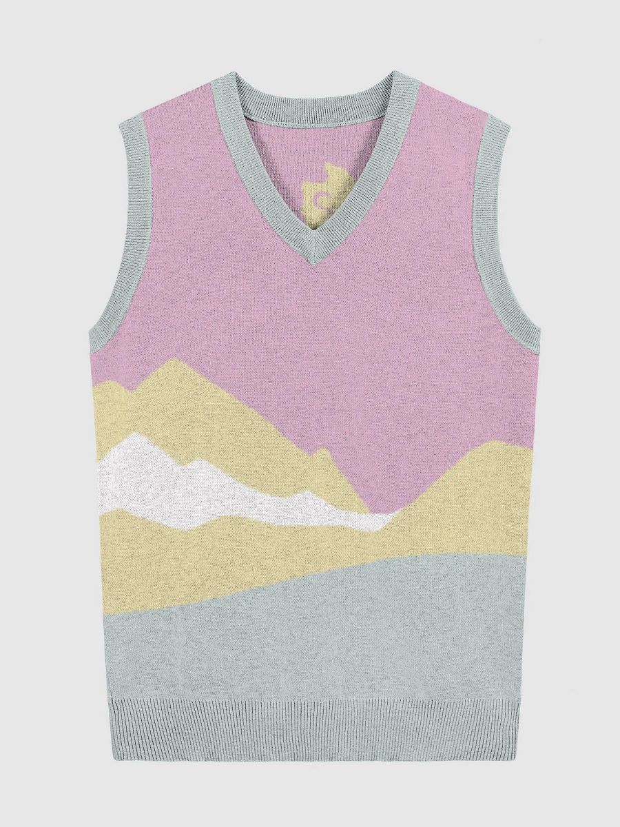 BlackKittenTech Sky High Pastel V-Neck Vest product image (1)