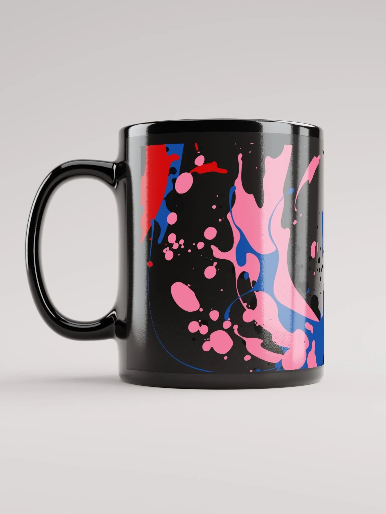 Splashed Paint Abstract Design Black Mug product image (12)