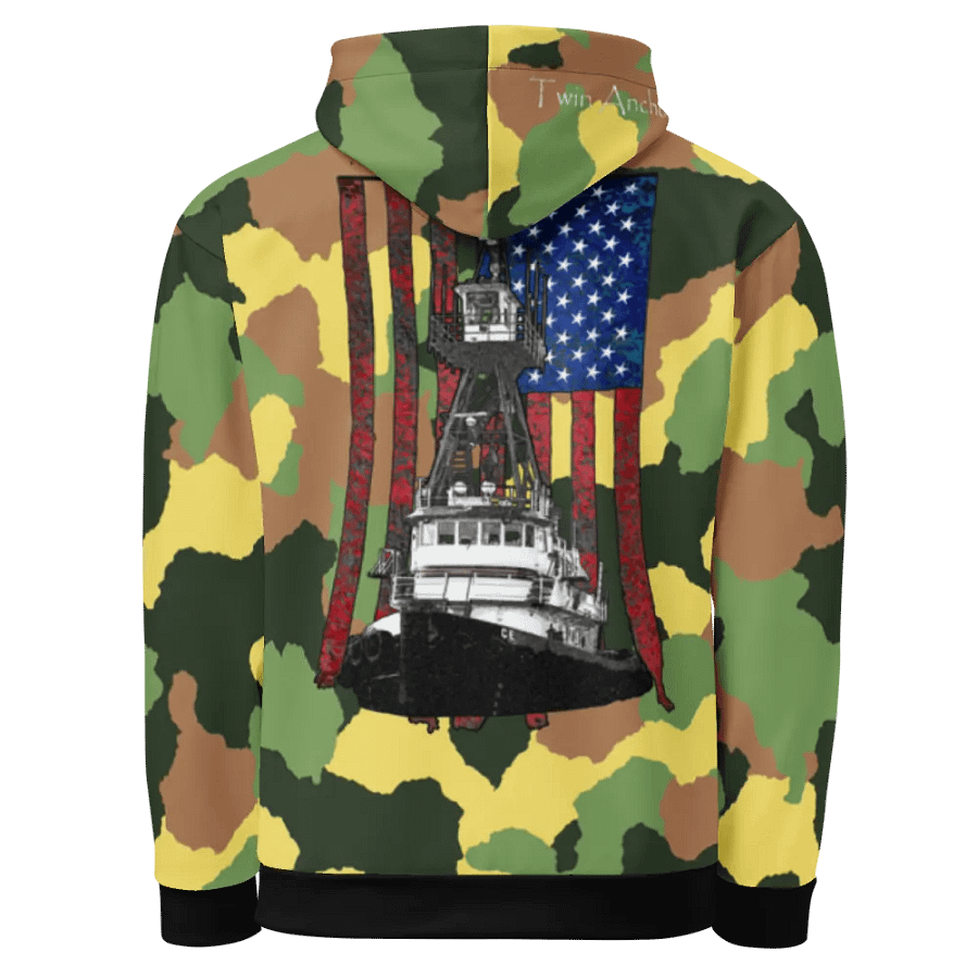 Green Camouflage Tug CE & CE Flage Hoodie product image (4)