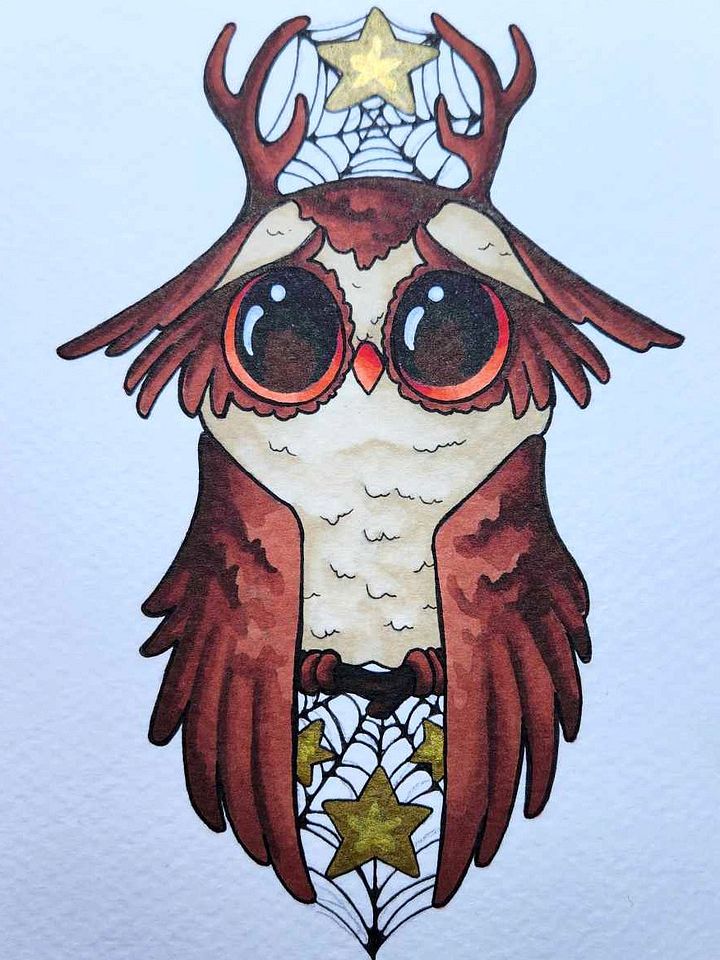 Dessin original Noël Hibou product image (1)