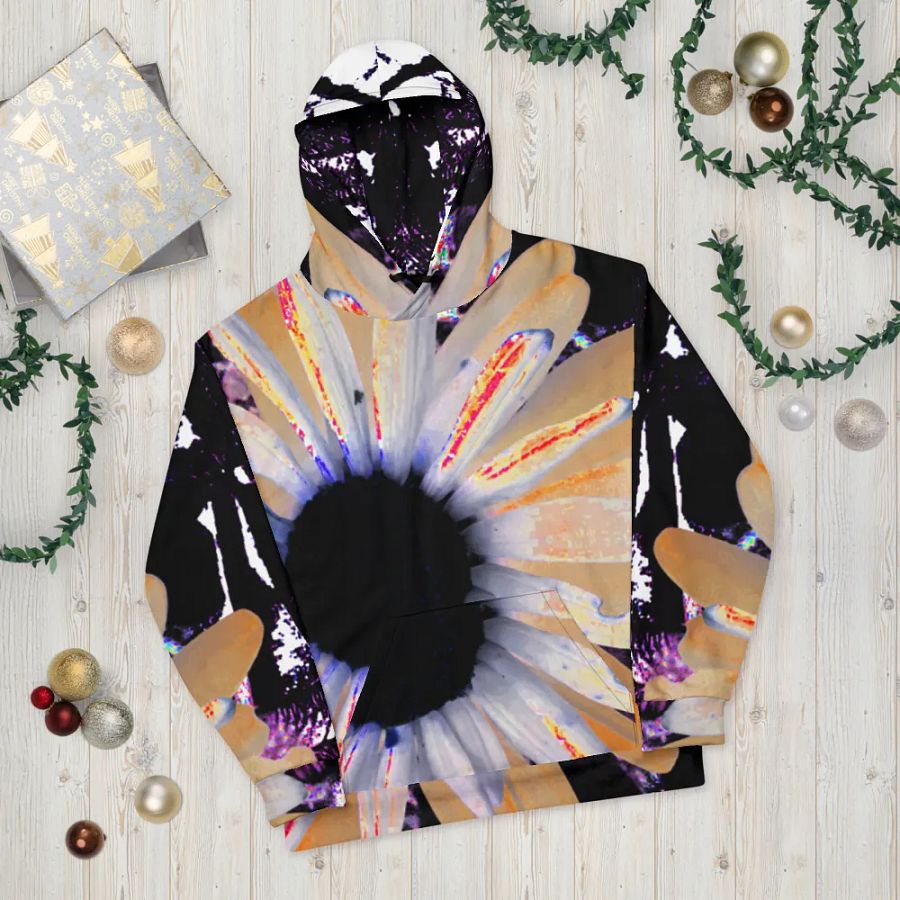 Abstract Neon Daises All Over Print Pull On Hoodie product image (10)