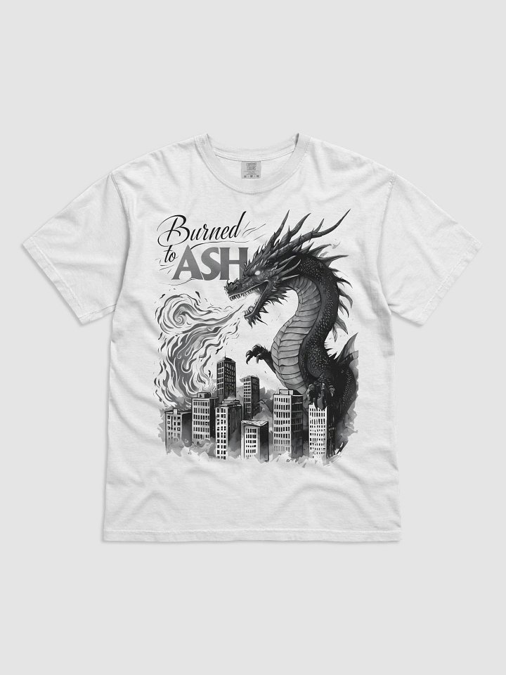 Apocalyptic Dragon Art | 'Burned to Ash' Monochrome Print T-Shirt product image (3)