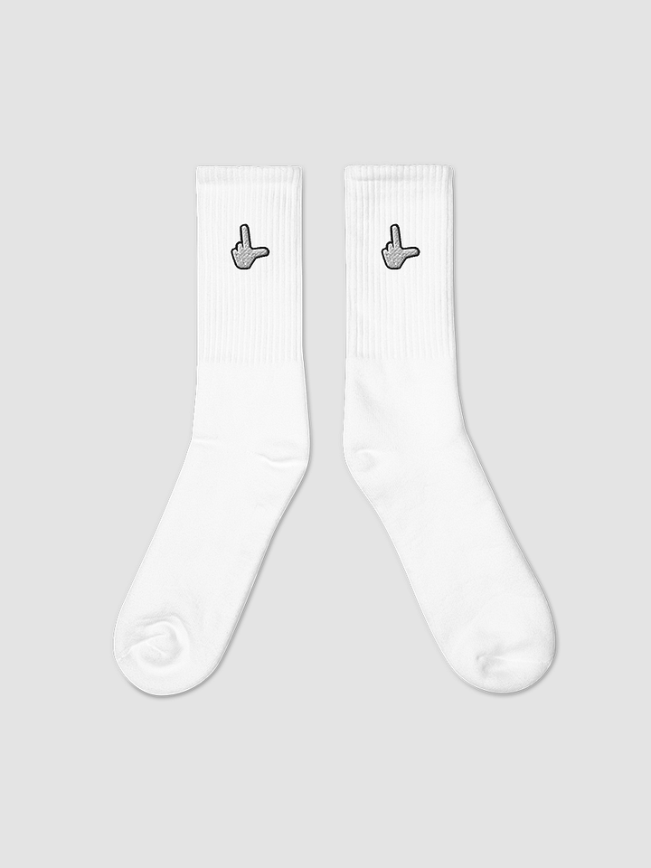 L Socks Embroidered (white and grey) product image (1)