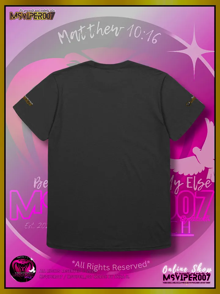 T-Shirt - "MsViper_007™ Brand Classic [gld-yllw/blk emblem] Support&Sport" - Streetwear/Cozy Lightweight T-Shirt By Anna H. product image (2)