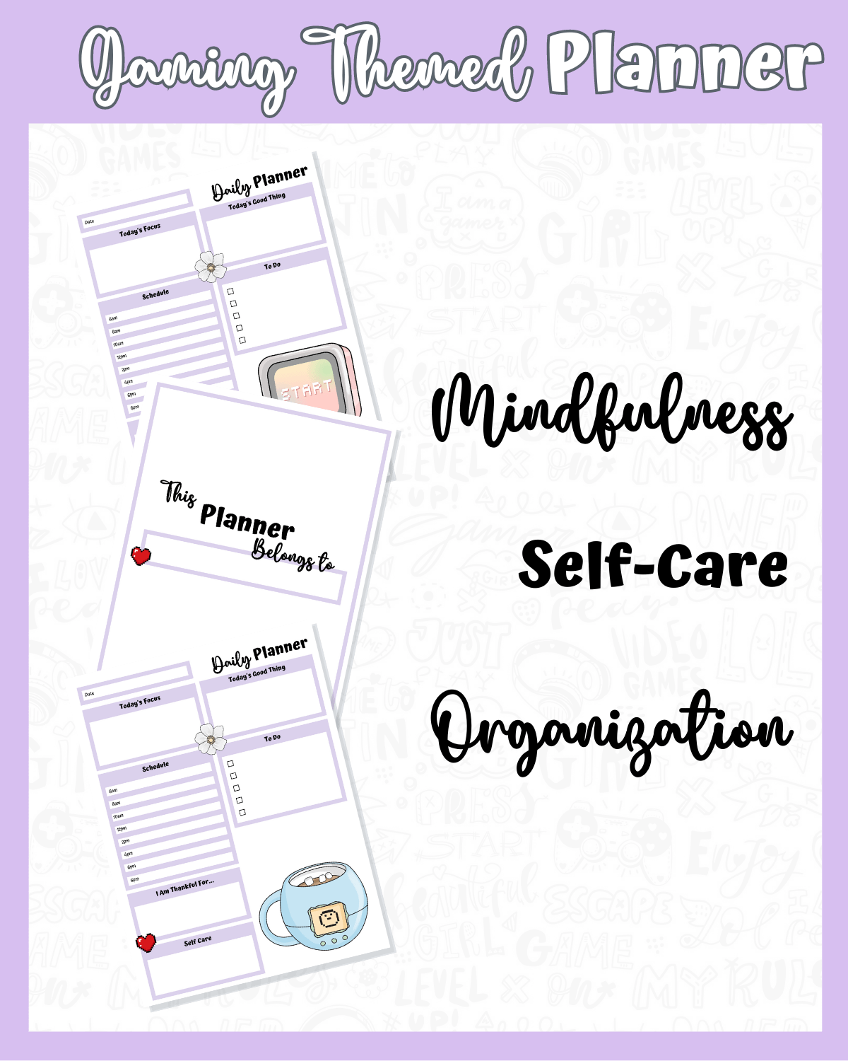 Purple Printable Planner - Gamer Themed product image (4)