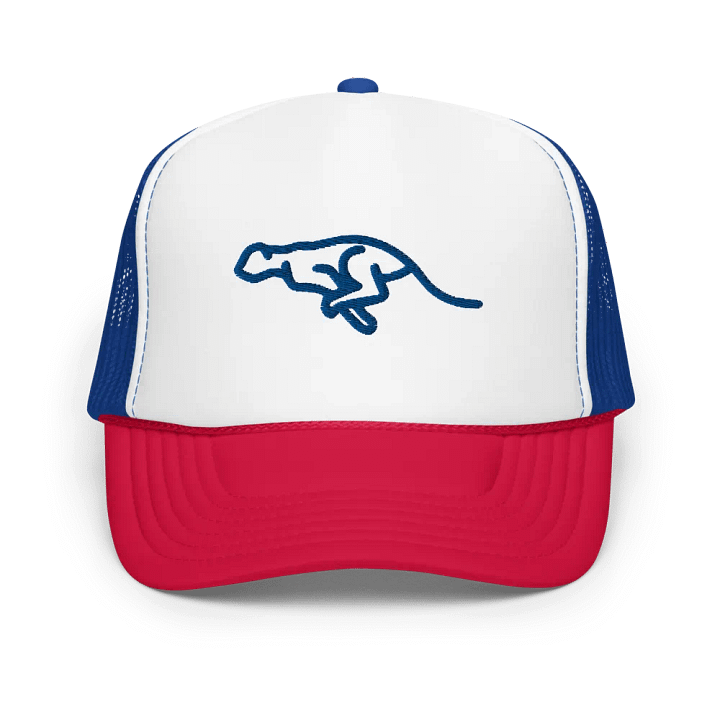 Embraided Blue leopard Foam Trucker Hat product image (19)