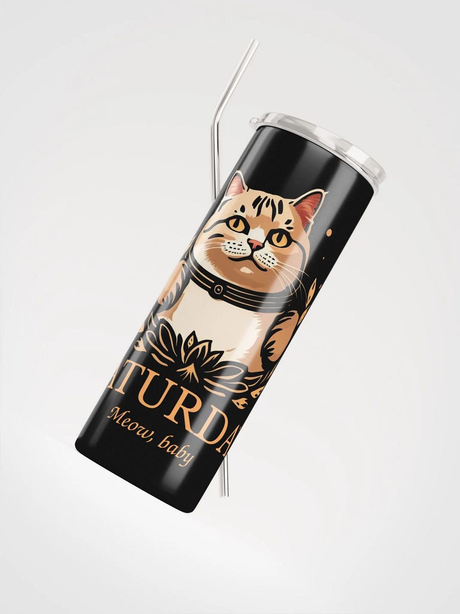 Caturday Stainless Tumbler - Big Orange Kitty - Stable Diffusion product image (4)