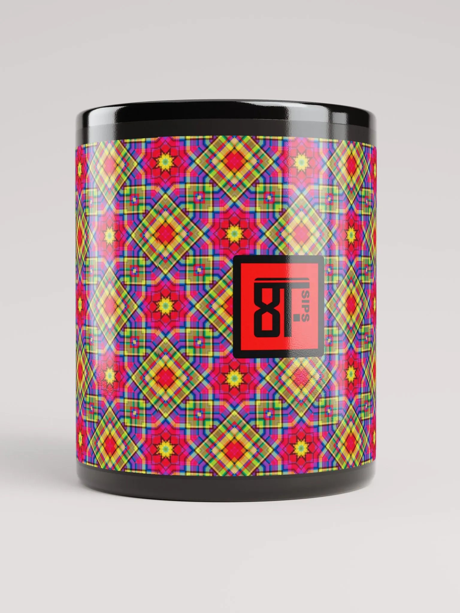 8T Sips Mosaic Black Glossy Mug product image (5)