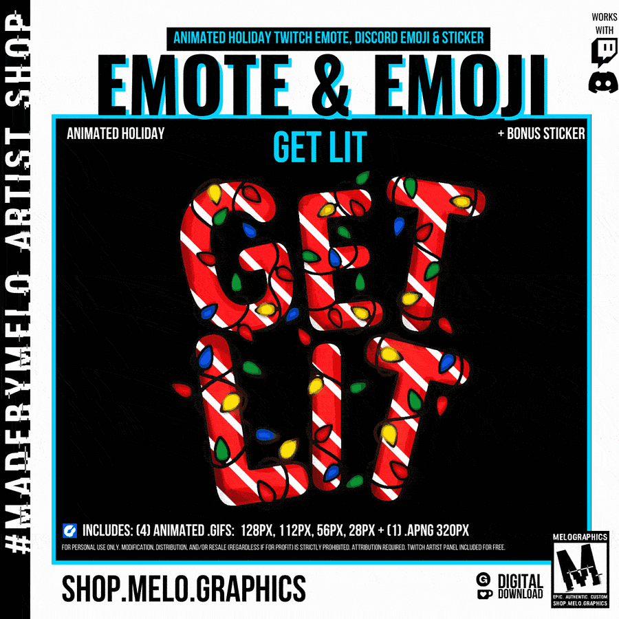 Holiday - Twitch/Discord Animated Emotes, Emojis, Sticker 2pk | #MadeByMELO product image (3)