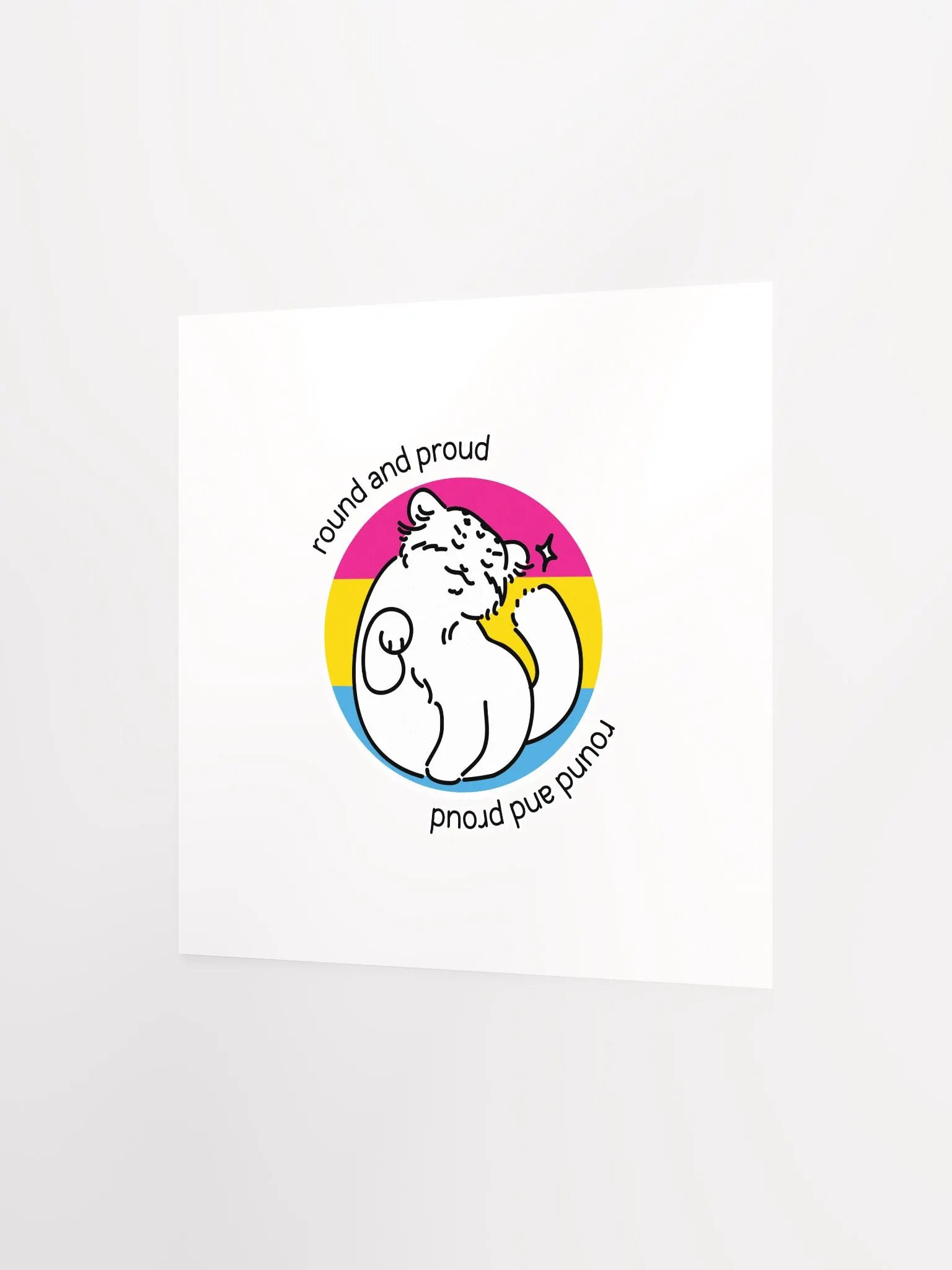 Round and Proud Manul Pansexual Version - Matte Poster product image (2)