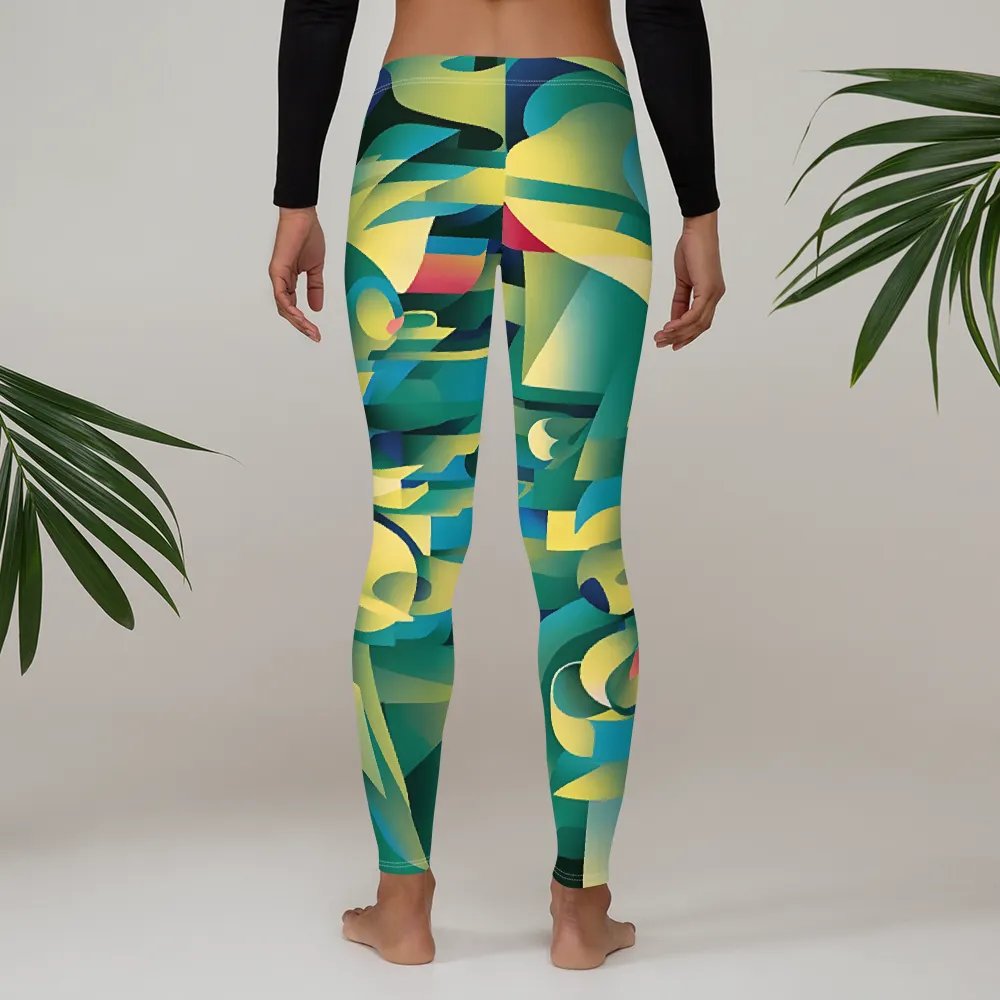Abstract Lithographic Pattern Design leggings - V8 product image (3)