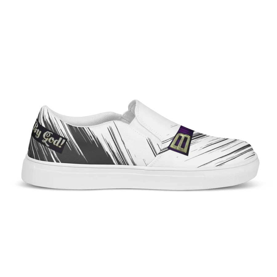 BBG White with Black Swirls Diamond Cross Women's Slip On product image (12)