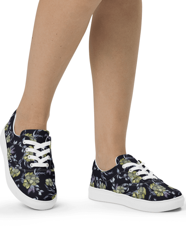 Gothic Flower | Women's Lace-Up Canvas Shoes product image (2)