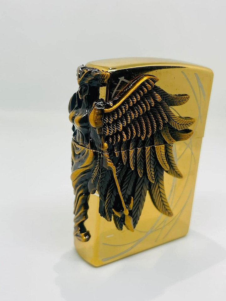 Alkey Angel Design Refillable Cigarette Windproof Pocket Lighter product image (1)