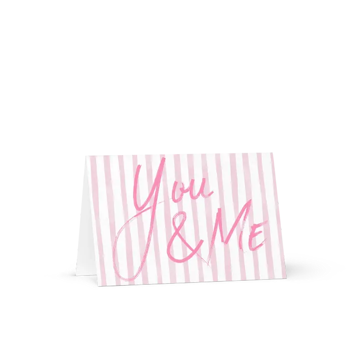 Whimsical Pink Stripe Couple's Valentine Card product image (2)