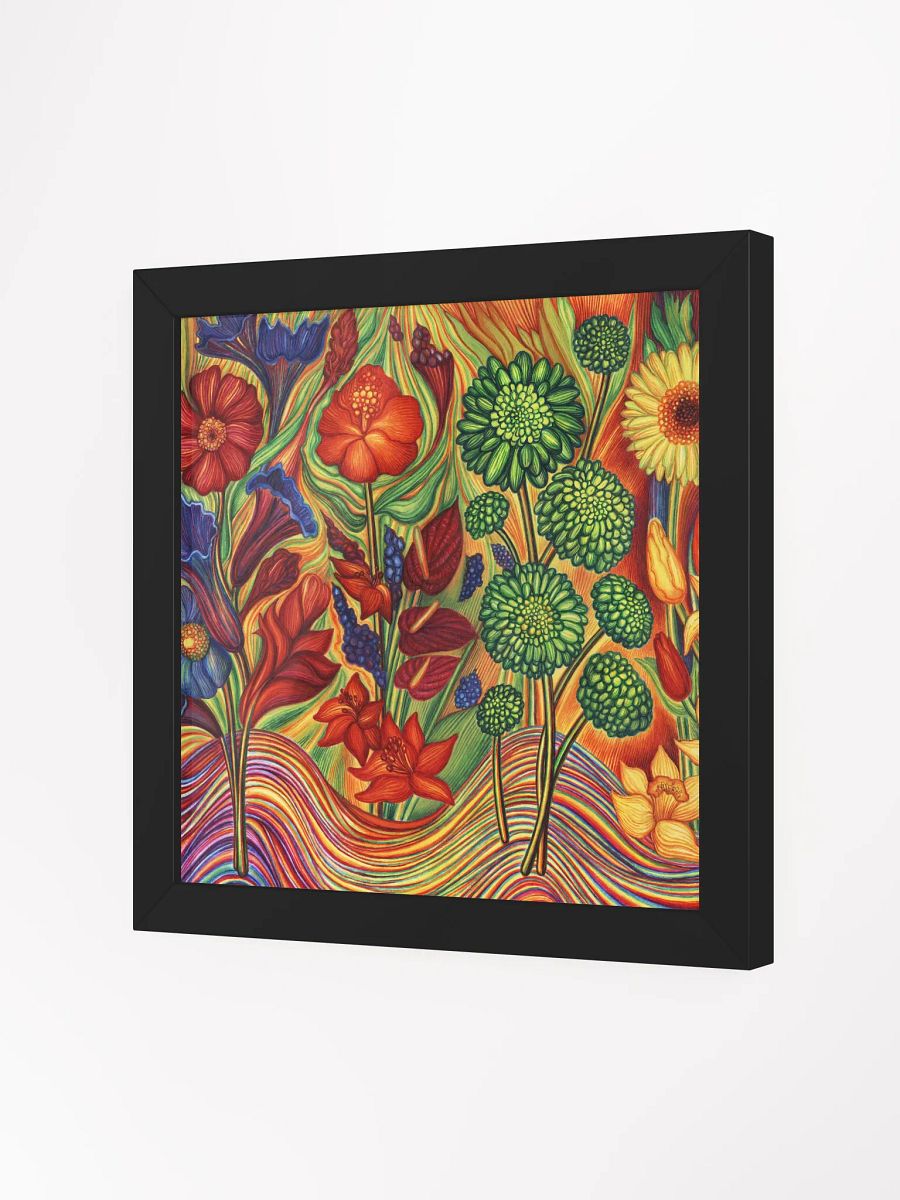 Vibrant Ayous Wood Framed Matte Poster - 5 Multicoloured Flowers product image (18)