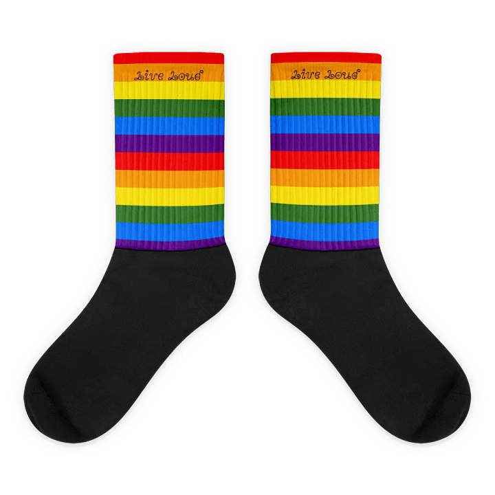 Rainbow Stripes 'Live Loud' Sublimated Socks product image (1)