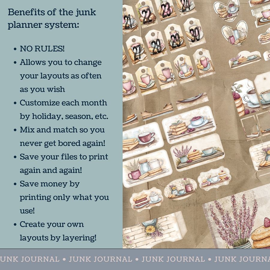 Coffee & Biscuits - Junk Journal Bundle V5 product image (5)