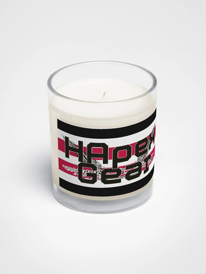 Black HApex Gear Black Logo - Soy Wax Candle In A Clear Glass Jar product image (2)