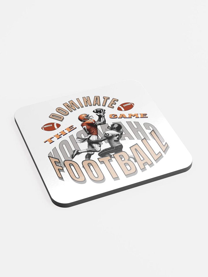 Dominate The Game Football Champion Glory Glossed Cork Coaster product image (2)