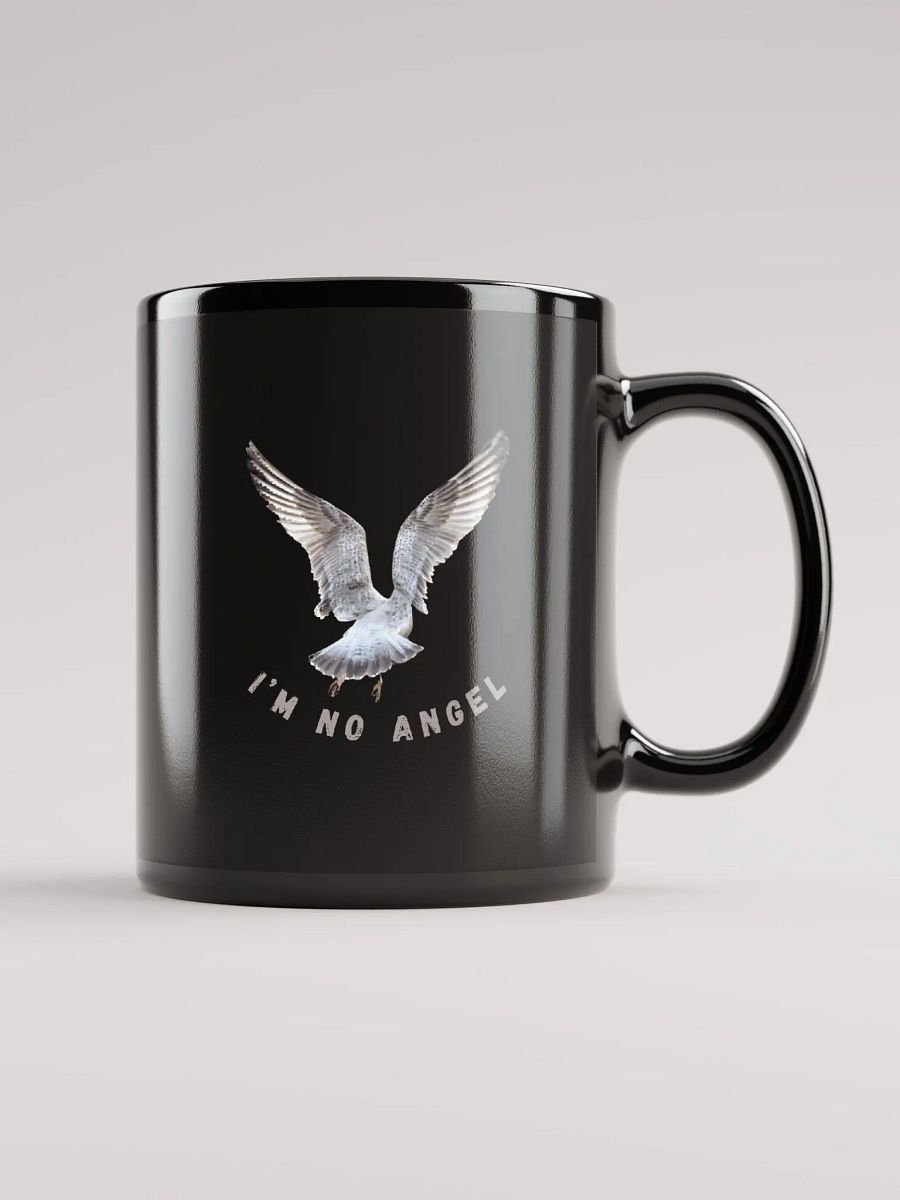 I'm No Angel Seagull Glossy Black Mug product image (1)