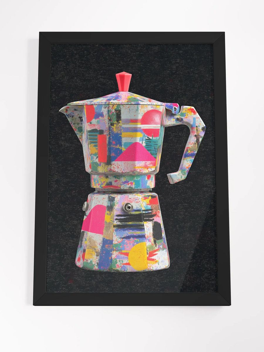Coffee moka Pot Vibrant Matte Poster in Ayous Wood Frame product image (7)