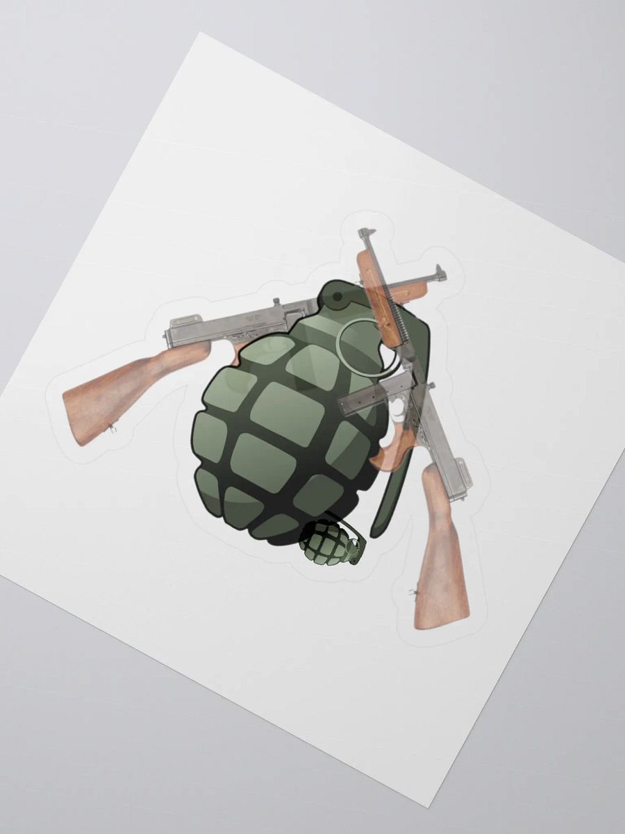 Crossed Arms Grenade Kiss Cut Stickers product image (2)