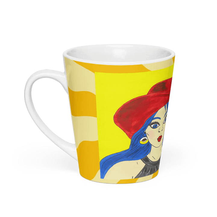 Pop art girl (art by Dina R.) acrylic painting picture - Latte Mug product image (1)