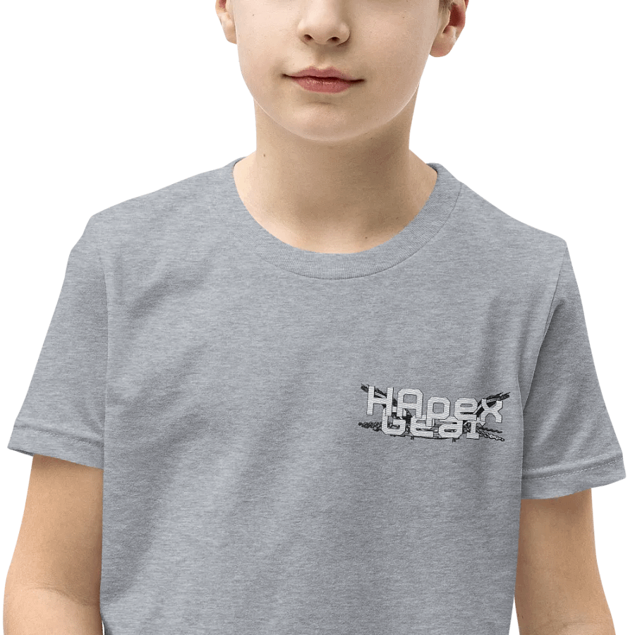 Youth Short Sleeve T-Shirt - Embroidered - White HApex Gear White Logo product image (2)