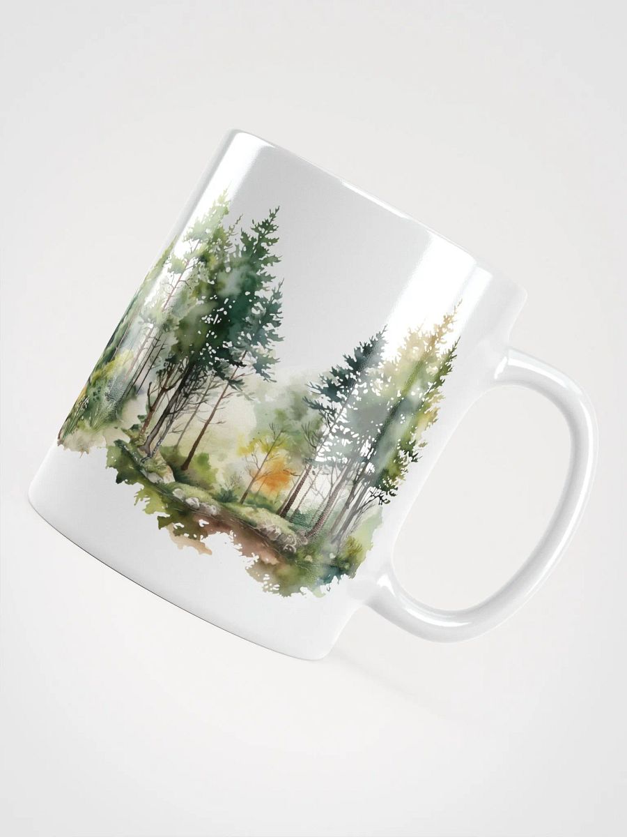 Serene Forest Path White Glossy Mug product image (5)