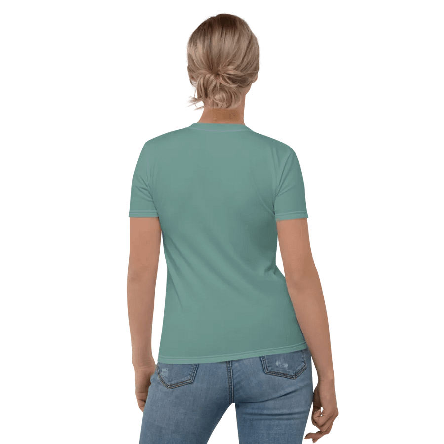 Plain Medium Teal Green Soft Summer Women's Crewneck Polyester Heavyweight Premium T-Shirt by Treasure Pie product image (5)