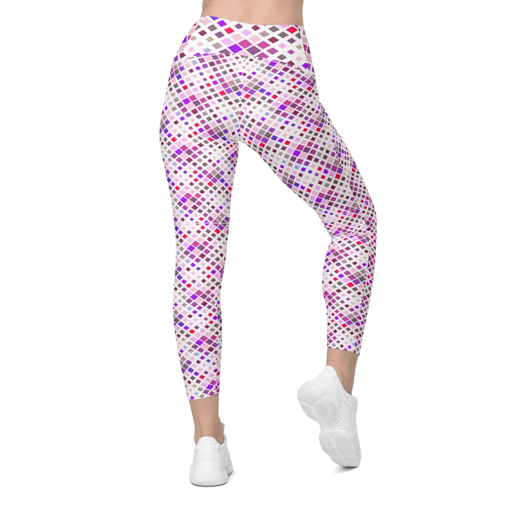 Colorful Square Pattern Design Leggings with Pocket - v2 product image (1)