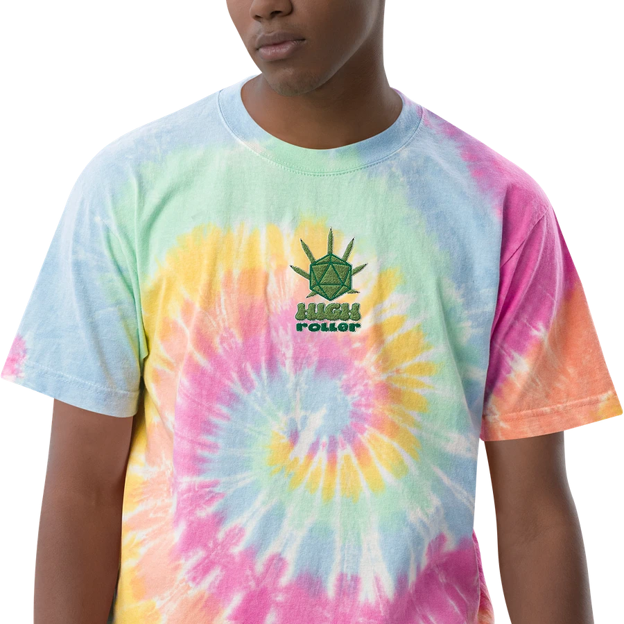 High Roller TTRPG Embroidered Tie-Dye Tee product image (4)