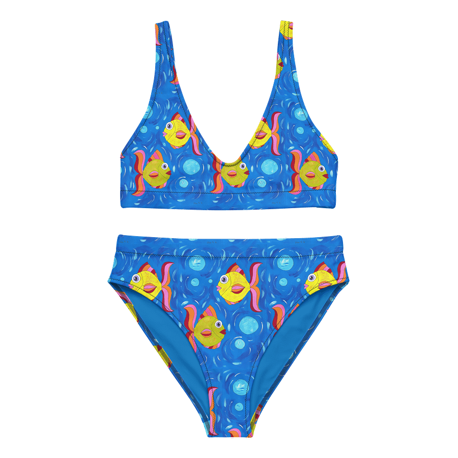 Fish style (art by Dina R.) acrylic painting picture - Recycled High Waisted Bikini product image (5)