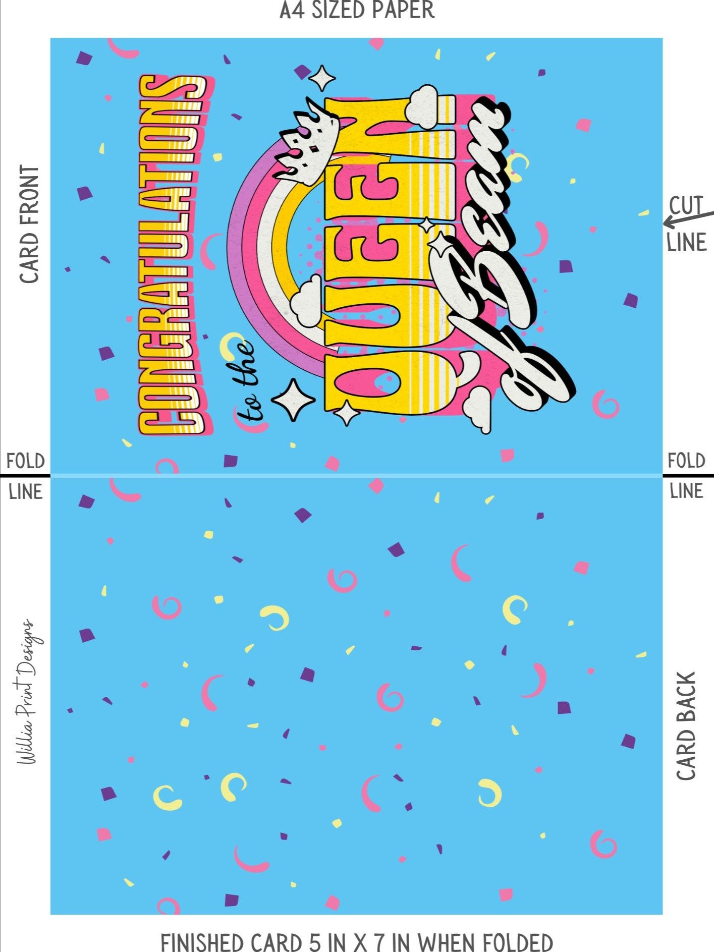 Congratulations Queen of Beam Card (Digital download) product image (4)