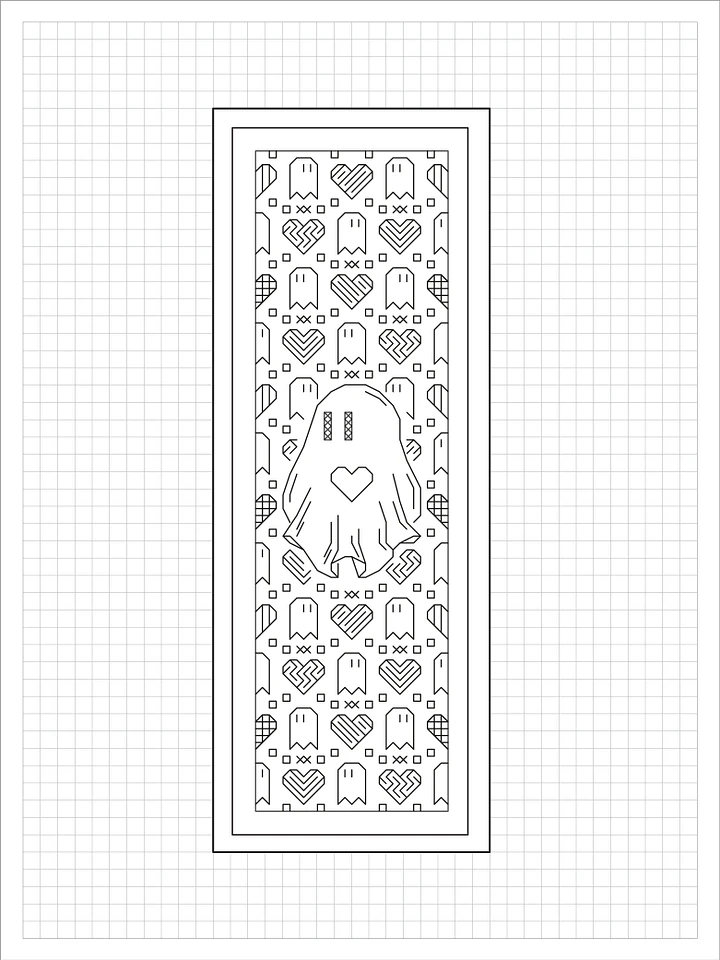 Heart and Soul Bookmark • Blackwork Cross Stitch Pattern • PDF Digital Download product image (1)