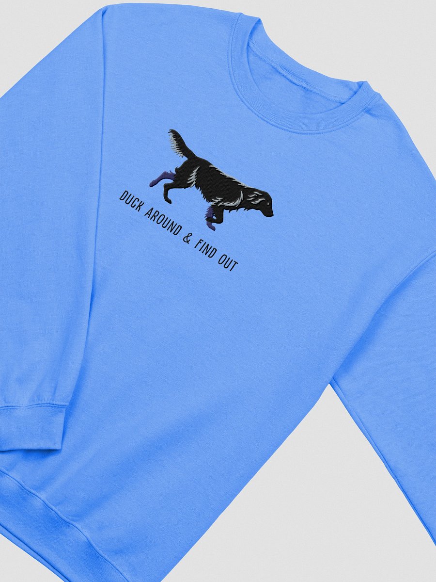 Duck Around and Find Out Sweatshirt (Embroidered) of a Flat Coated Retriever(Black) product image (9)