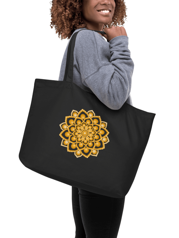 Orange Flower Mandala Organic Cotton Tote Bag product image (2)