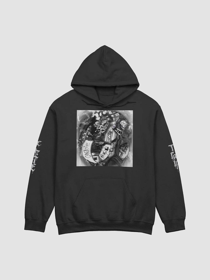 Crazzie Train Hoodie Dark Edition (B&W with white border) product image (5)
