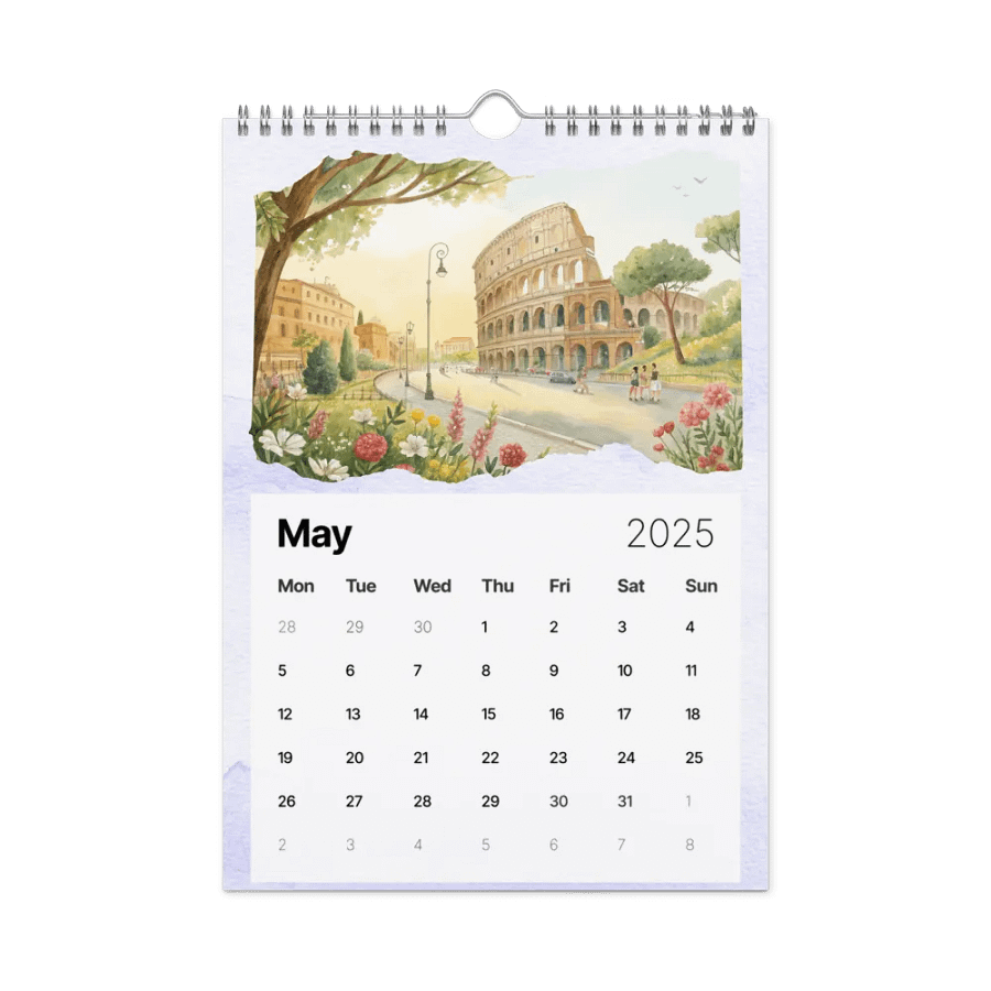 WORLD CAPITALS WATERCOLOR WALL CALENDAR 2025 product image (10)