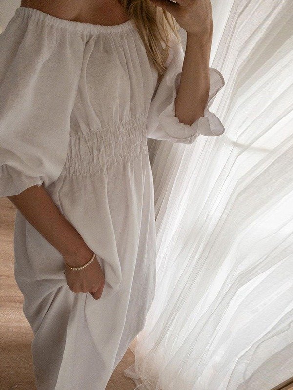 Ladies Loose Boho Cotton Linen Dress product image (2)
