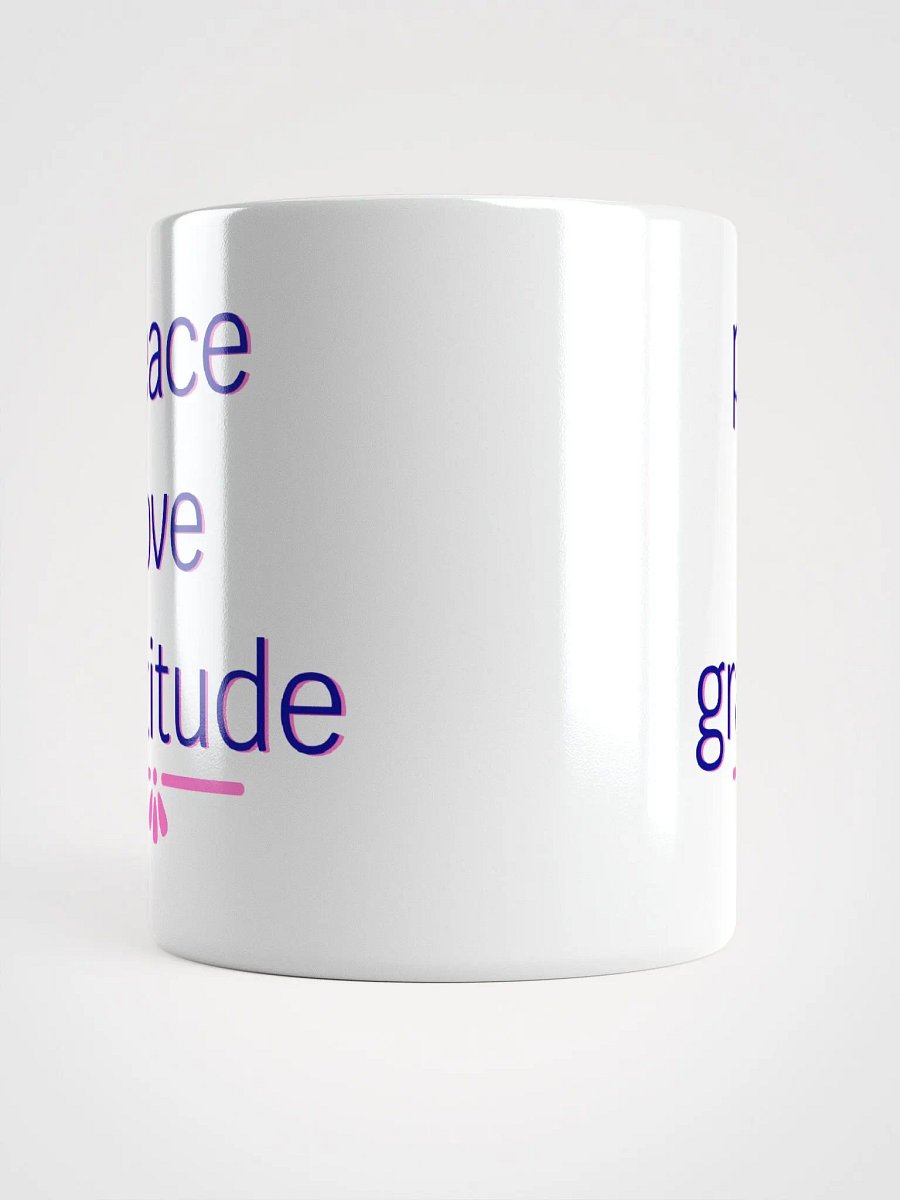 Peace Love Gratitude Navy and Pink Ceramic Mug product image (9)