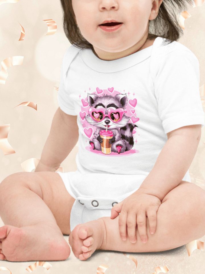 Love Struck Raccoon Baby Onesie product image (1)