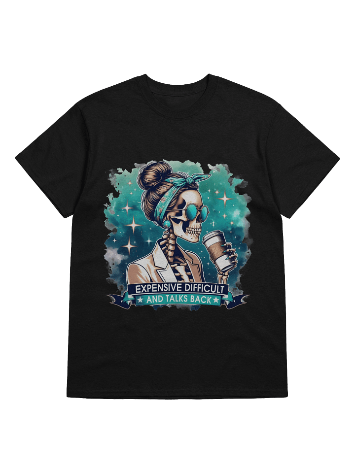 Sassy Skeleton Coffee Graphic T-Shirt product image (2)