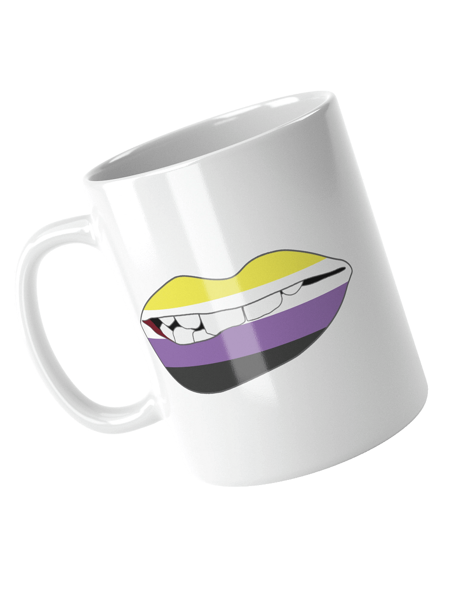 Non-binary Pride Flag Biting Lips Mug product image (3)