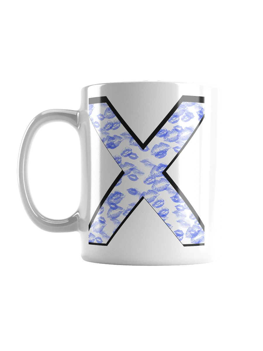 White X Blue Lipstick Kisses | Glossy White Mug product image (3)