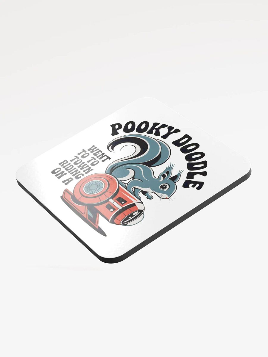 Coaster or micro art piece: pooky doodle went to town riding on a robot product image (3)