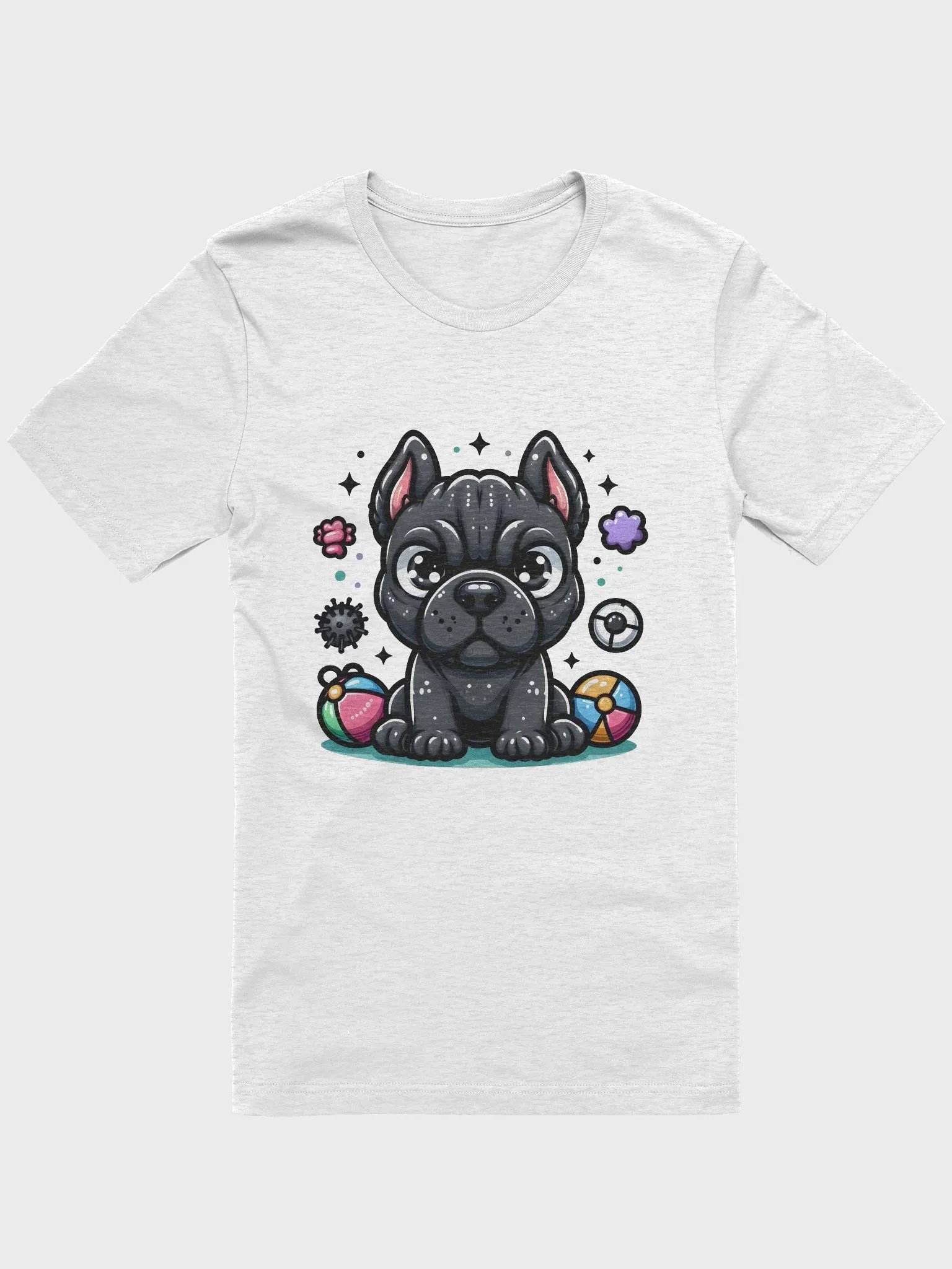 Playful Black Cane Corso T-Shirt – Surrounded by Toys Design product image (1)